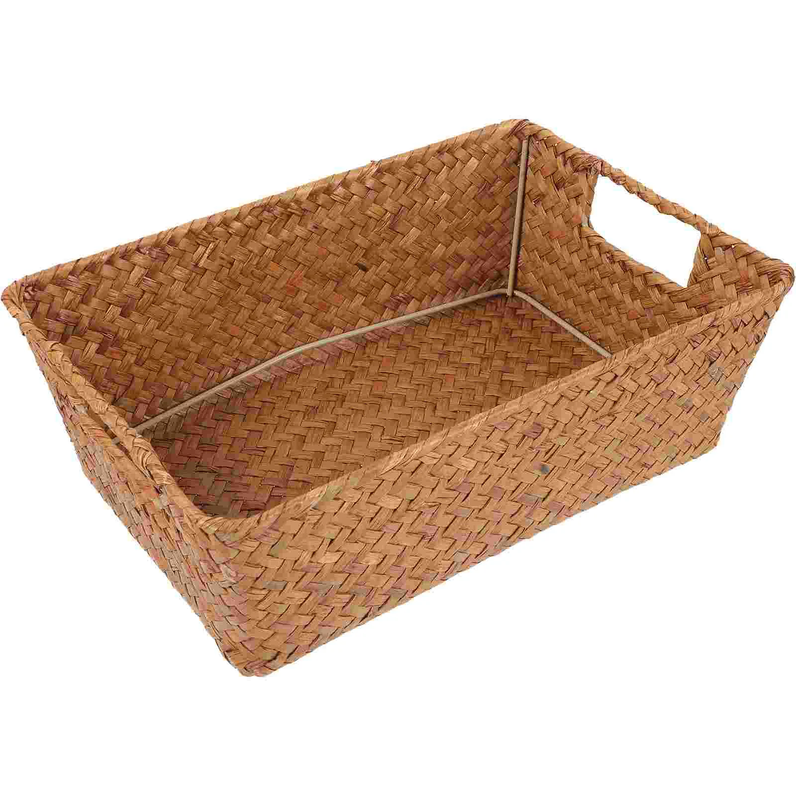 

Seagrass Woven Rectangle Basket Hand Woven Basket Desktop Woven Storage Basket