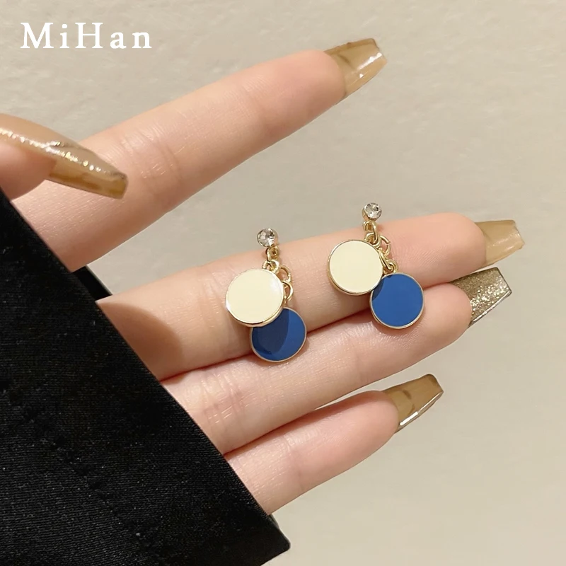 

Mihan Fashion Jewelry 925 silver needle White Blue Drop Earrings Pretty Small Crystal Gold Color Women Earrings For Party