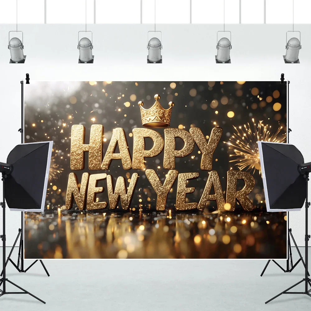 2025 с Новым годом фейерверк фон для фотосъемки Золотая Корона Новогодняя
