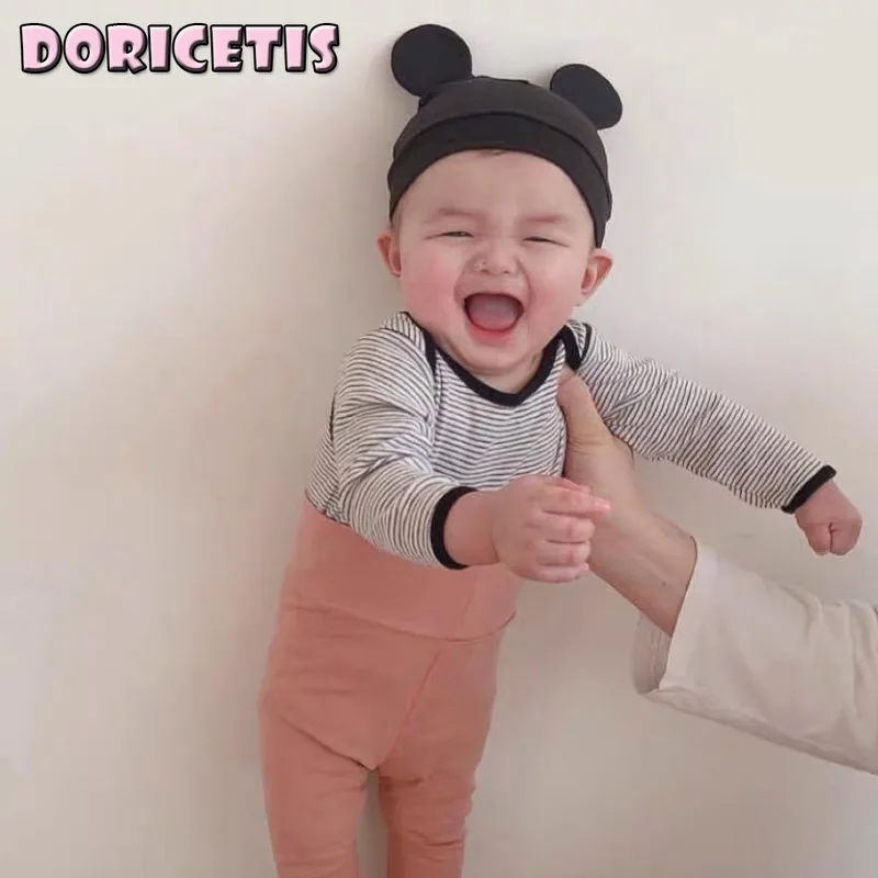 

Newborn Baby Hat Cute Bear Ears Solid Color Round Cap Children Winter Go Out Travel New Keep Warm Windproof Soft Cozy Cotton Hat