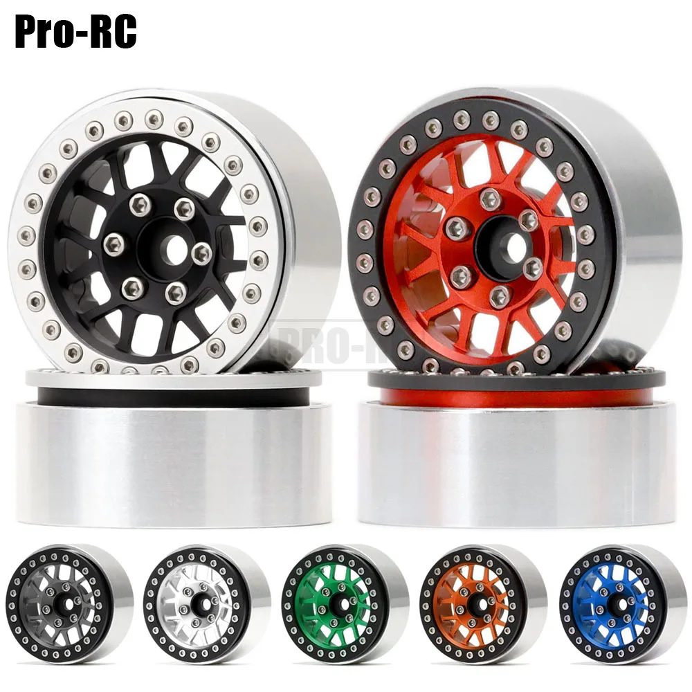 

4Pcs 1.9 Inch Aluminum Alloy Beadlock Wheel Hub Rim For 1/10 Axial Scx10 II 90045 RR10 Traxxas Trx-4 Trx-6 SMT Tamiya CC01 jimny