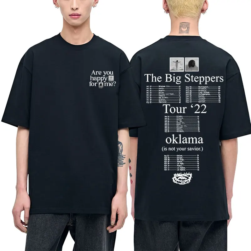 

Kendrick Lamar Hip Hop Oversized Tshirt Are You Happy for Me The Big Steppers Tour Okalama 2022 Print Tees Men Fashion T-shirts