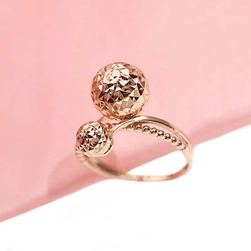 

Женское кольцо из розового золота 585 пробы, с золотым покрытием