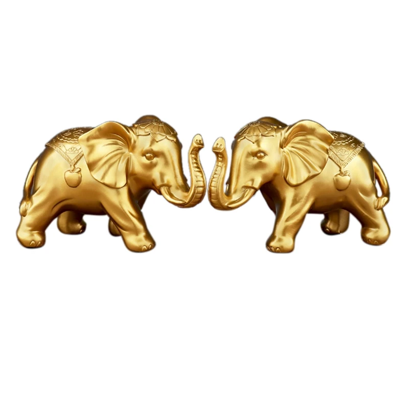 

(2Pcs) Elephant Ornaments, Auspicious Pair, Resin Elephant Ornaments, Creative Home, Counter Decoration, Animal Resin