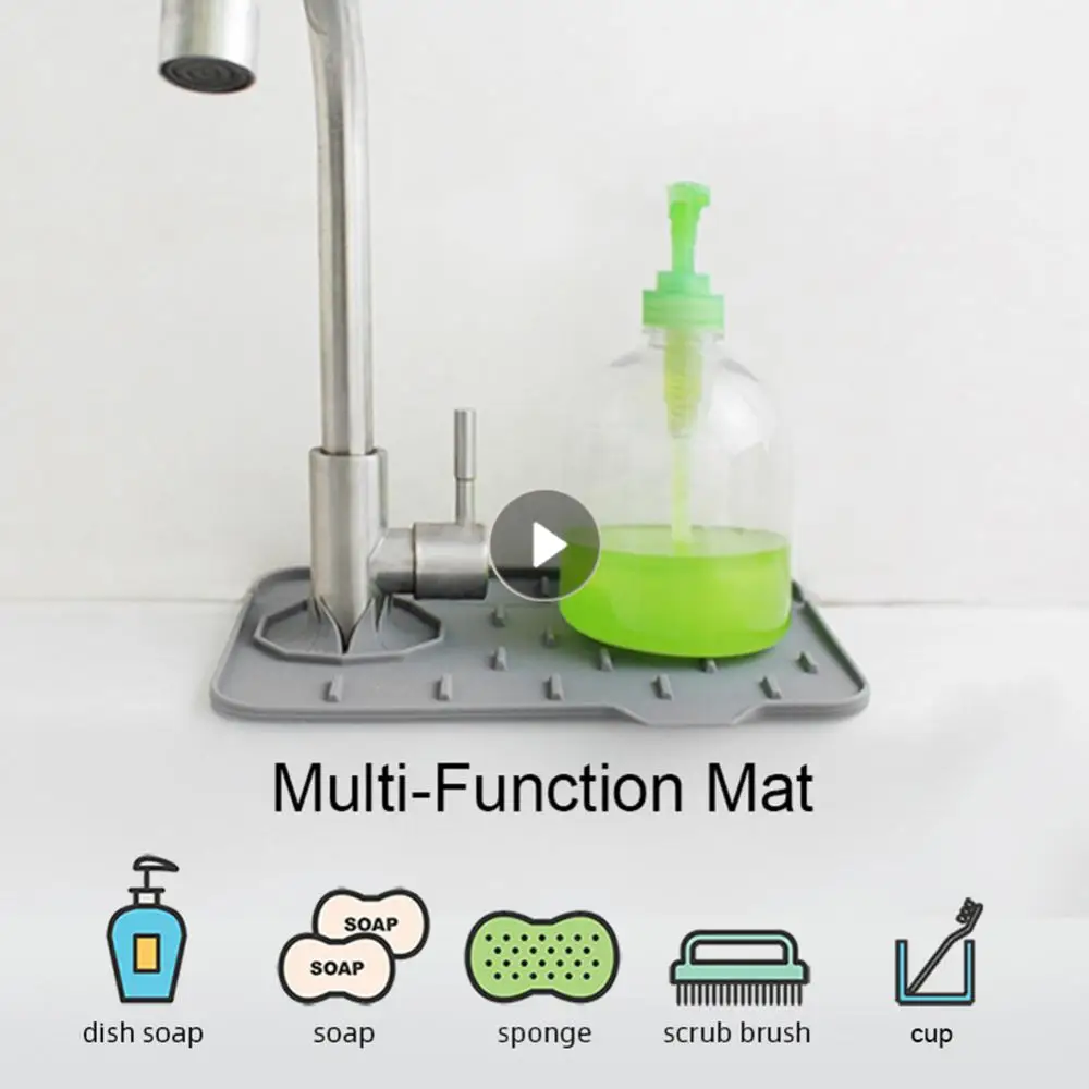 

Silicone Faucet Drainage Mat Handle Drip Catcher Tray Drying Pad Kitchen Sink Splash Guard Bathroom Countertop Protection Tools