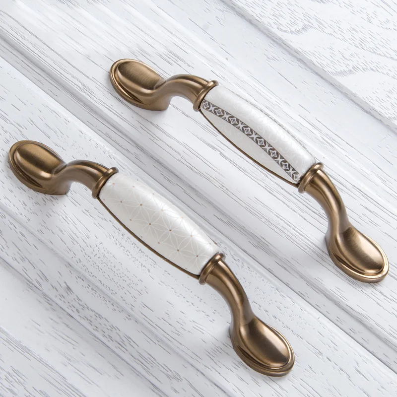 1pc Ceramic Door Handles Antique Furniture Knobs and for Kitchen Cabinet Cupboards Drawer Pulls Concise