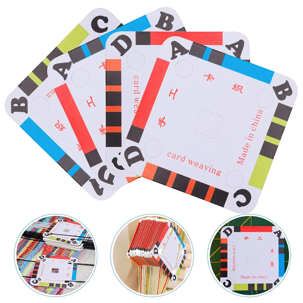 

50 Pcs Hand-knit Shuttle Piece Square Tool Tablet Weaving Looms Crimping Cardboard Loom Cards Paper Jam Cardboard Weaving Board