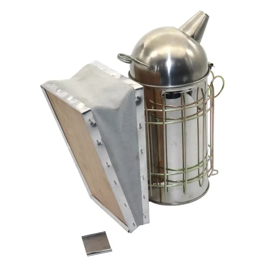 Ручной курильщик из нержавеющей стали спрей для пчелиного улья с кожаным газовым