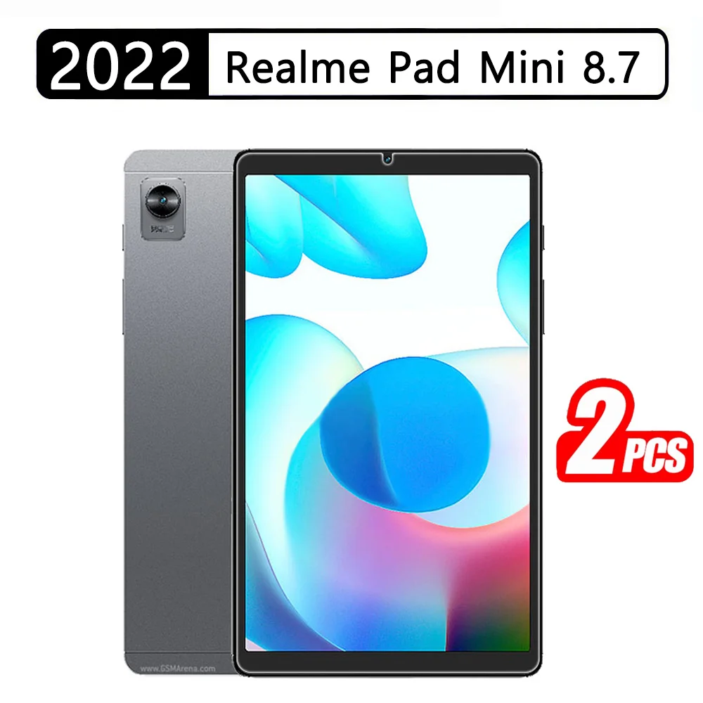 

（2 Packs) 9HD Tempered Glass For Realme Pad Mini 8.7 2022 Full Coverage Anti-Scratch Screen Protector Film