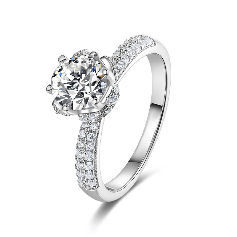 

Женское серебряное кольцо с бриллиантами, прошедшее испытание, ледяная королева, отличная огранка, 1 карат, мусанит, простая атмосфера