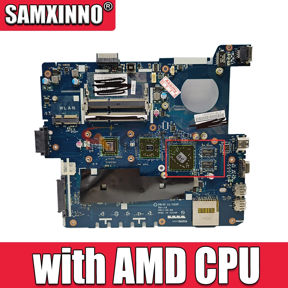

For ASUS PBL60 LA-7322P for X53B K53B K53BY K53BR X53BY X53BR mainboard with AMD CPU DDR3 laptop motherboard 100% fully tested