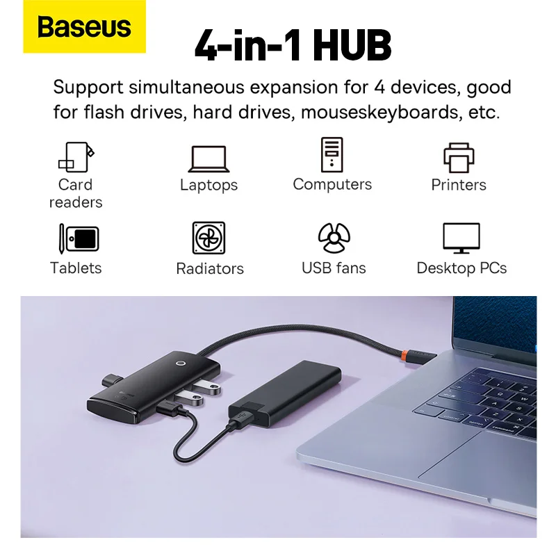 USB-концентратор Baseus 4 в 1 USB Type-C на 3 0 |