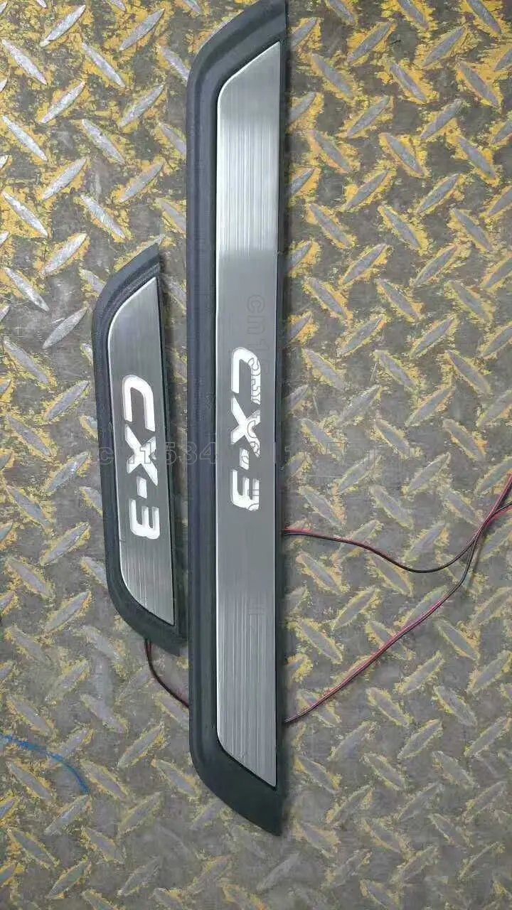 

Аксессуары для Mazda CX 3 CX-3 CX3 2015 2016 2017 2018 2019, высококачественные Чехлы для автомобиля со светодиодной подсветкой, накладкой на порог