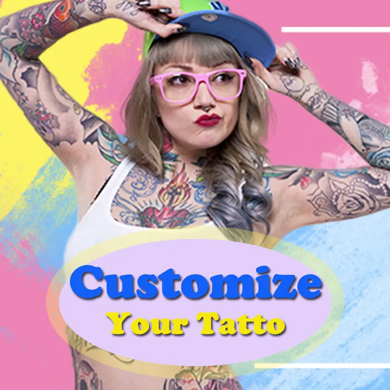 

Customized Personalized Waterproof Temporary Tattoo Sticker DIY Fake Tatoo, Make Your Own design Tattoo For Logo/wedding
