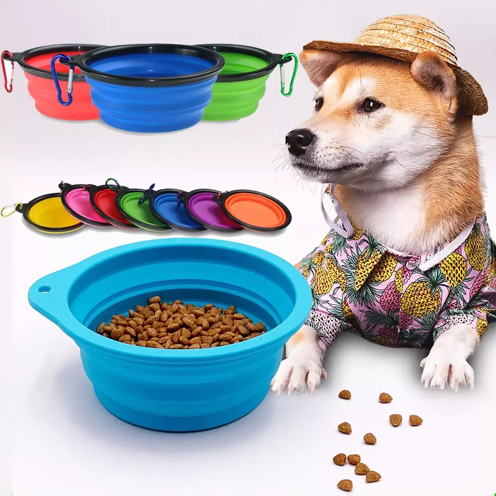 

350\650\1000ml Large Collapsible Dog Bowl Travel Accessories Puppy Food Dish Bowl Travel Accessories Cat Container water bottle