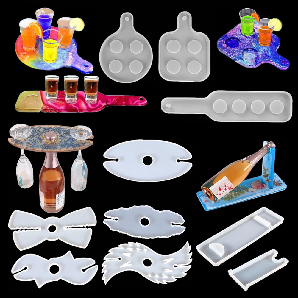 

Поднос для вина, силиконовая форма из смолы, поднос для сервировки вина, поднос для хранения виски, пивной чашки, полка для хранения, посуда д...