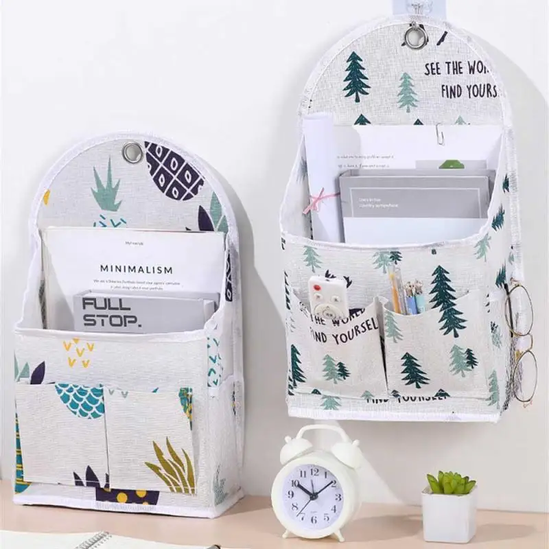 

Wall-mounted Hanging Bag Wall Storage Basket Thick Cotton Flax Organizer Grocery Sundries Household Shower Wash Bathroom Home