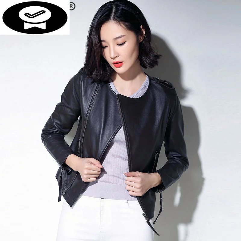 Sheepskin Coat Female Natural Genuine Leather Jacket Women Winter Clothes 2023 Korean Moto Fit Real Leather Jacket LW1460