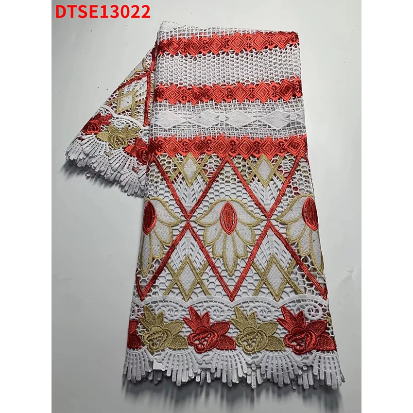 Water Soluble Cloth Sequence Diamond Shape Printing Lace Fabric Suitable For Ladies Wedding Dress DTSE13022b |
