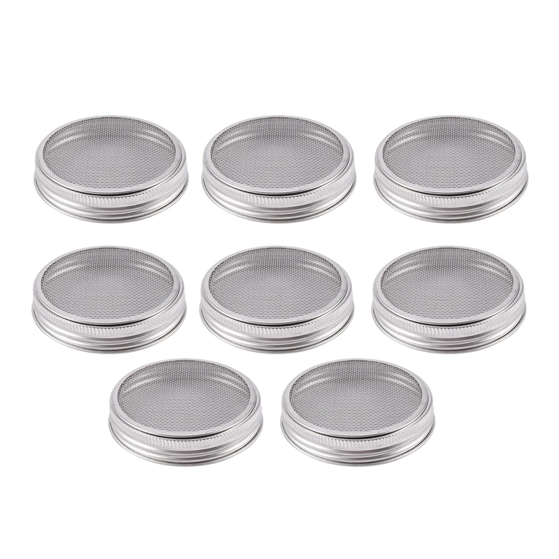

8 Pack Stainless Steel Sprouting Jar Lid Kit For Wide Mouth Mason Jars,Strainer Screen For Canning Jars And Seed Sprouting