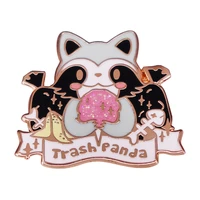c2127 cartoon animal enamel pins custom raccoon brooches bag clothes lapel pin badges funny jewelry
