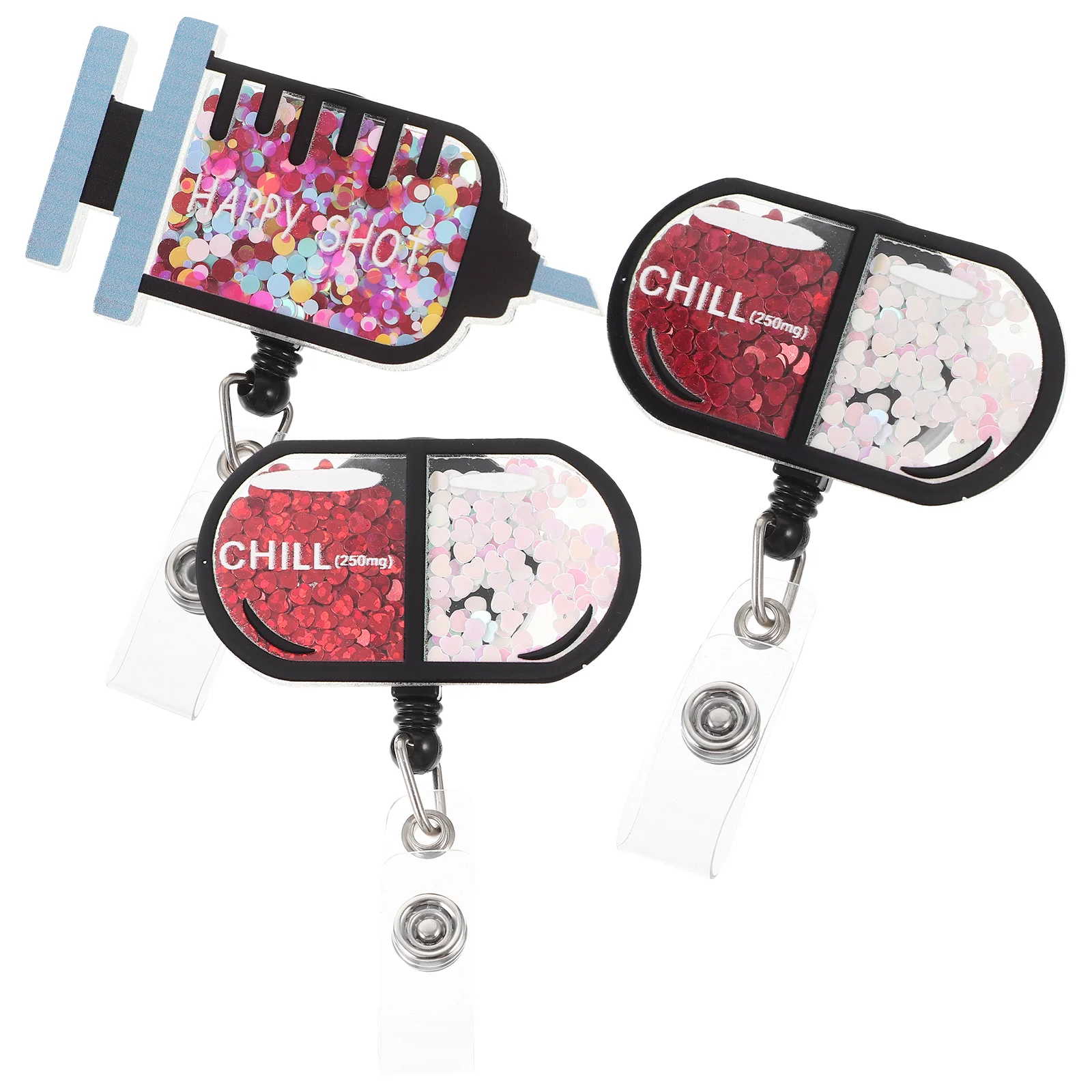 

3 Pcs Labels Badge Clip Name Retractable Buckles Id Card Holder Portable Acrylic Nurse