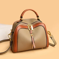 fashion trend small messenger boston panelled genuine leather luxury designer handbag womens casual cute shoulder bag for girl