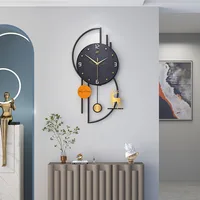 High End Art Light Luxury Clocks and Watches Nordic Marble Contrast Color Modern Simple Home Decoration Hanging Wall Clock