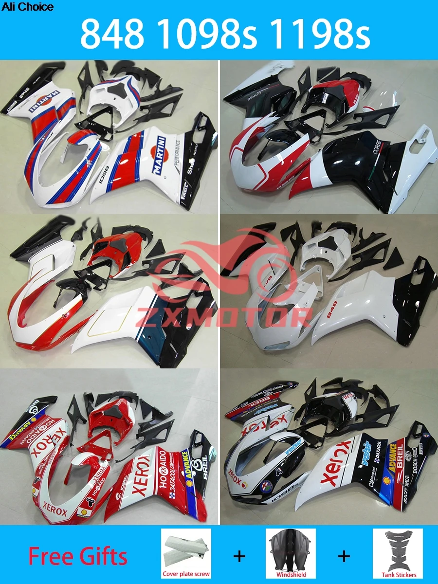 Комплект обтекателя мотоцикла для Ducati 848 1098 1198 1098s 1198s ZXMT аксессуары полный