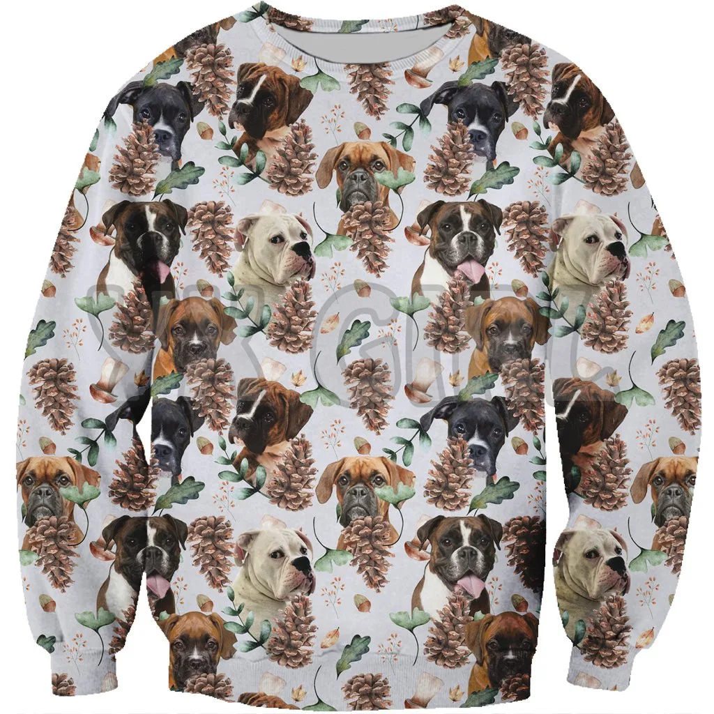 

New Funny Dog Sweatshirt Autumn Winter Boxer 3d Printed Sweatshirts Men For Women Pullovers Unisex Tops