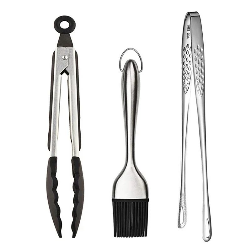 

3 шт., силиконовые щипцы для барбекю, гриля, мяса