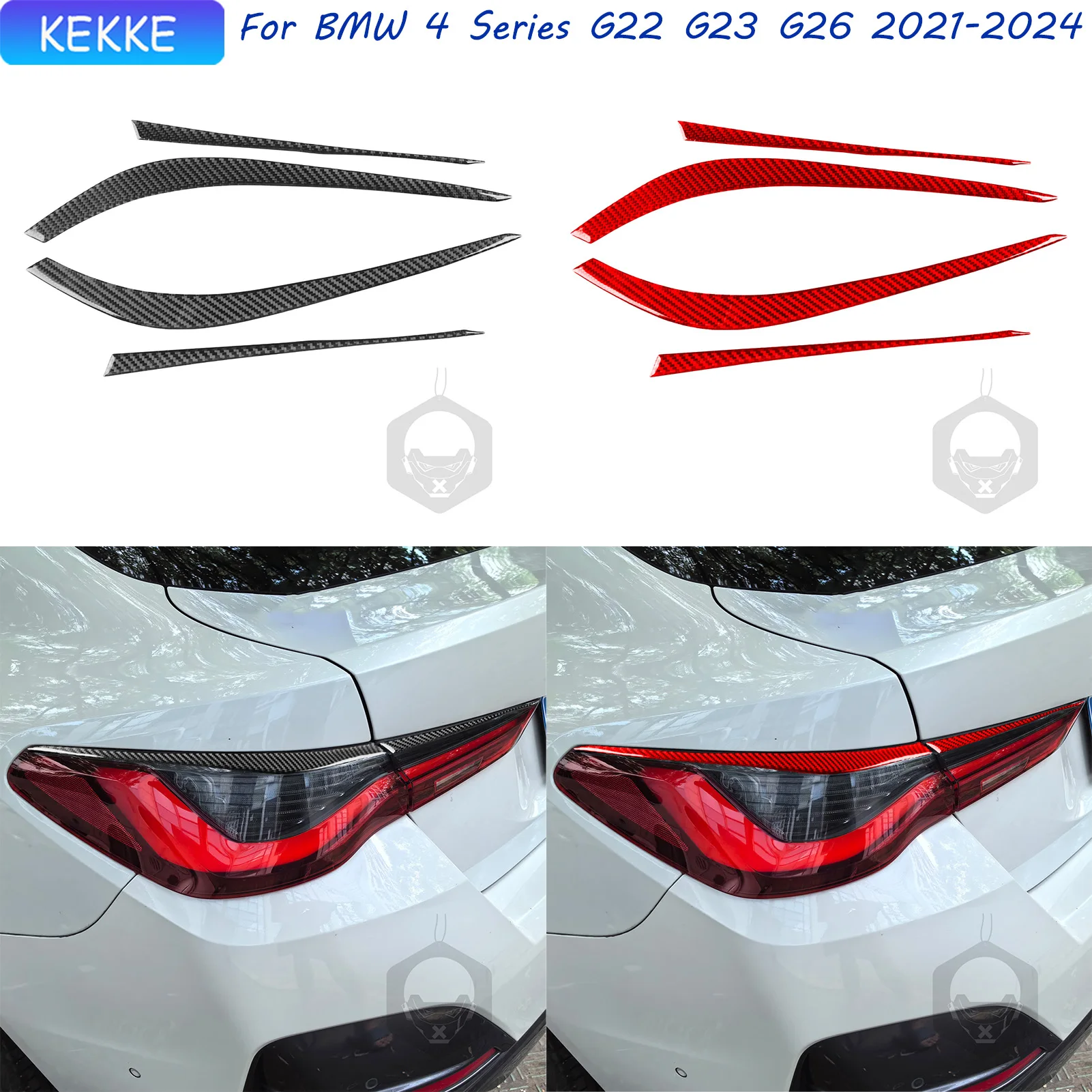 Для BMW 4 серии G22 G23 G26 2021-2024 углеродное волокно задняя фара наклейка для бровей авто