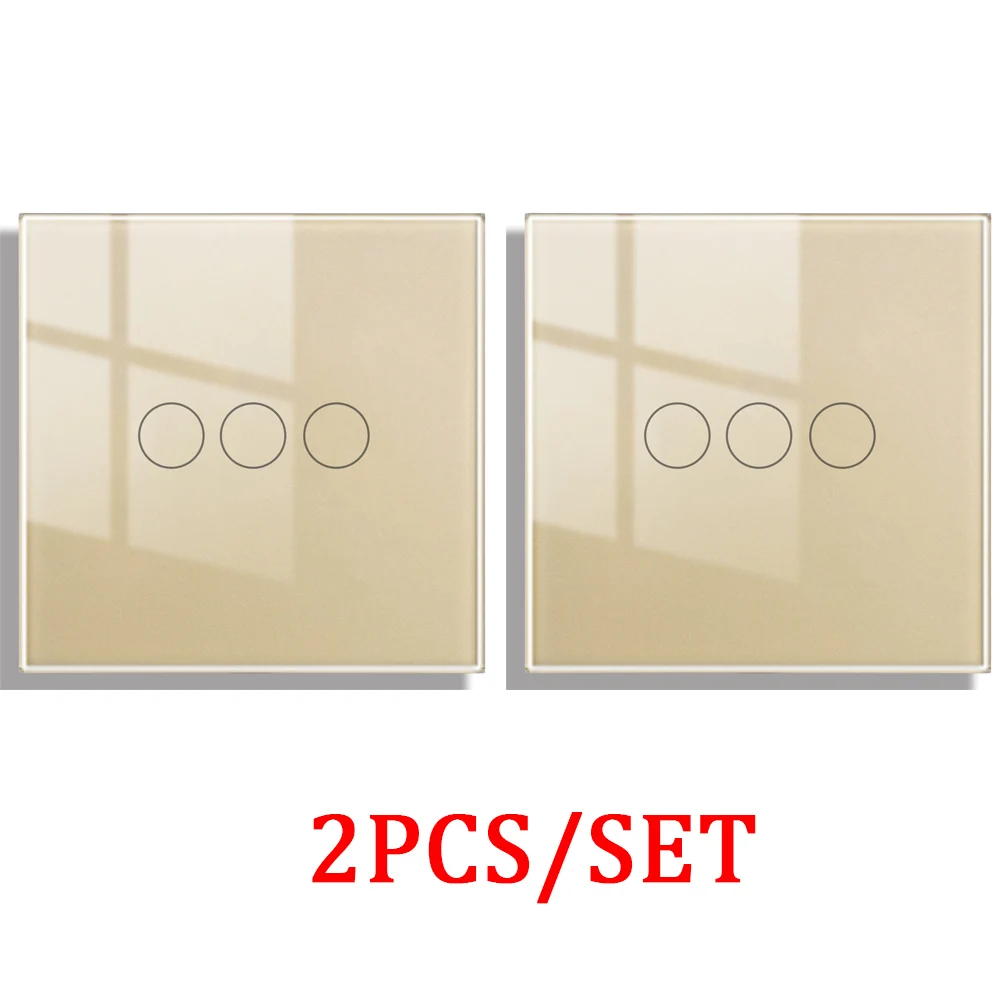 

Лестничный переключатель Bingoelec EU 1/2/3Gang, 2-позиционный двойной сенсорный переключатель, панель из закаленного стекла для спальни, 2 шт., сенсорные переключатели, крест, нет необходимости WI-FI