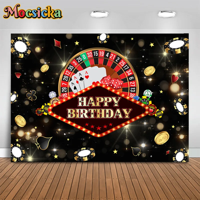 Mocsicka фон для фотосъемки в честь Дня рождения с игральными картами карусель фоны
