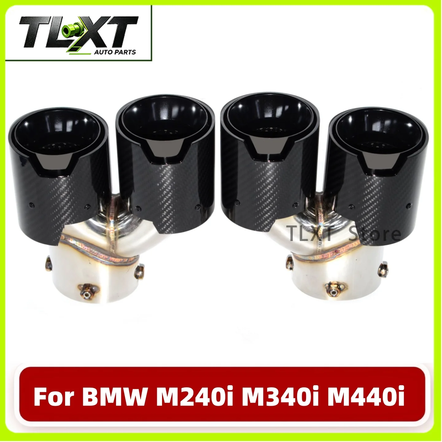 Фото TLXT Насадка на глушитель для BMW 2021 2022 2023 G23 M440i G20 G21 M340i G42 M240i, синяя, с 4 выходами, выхлопная труба №5