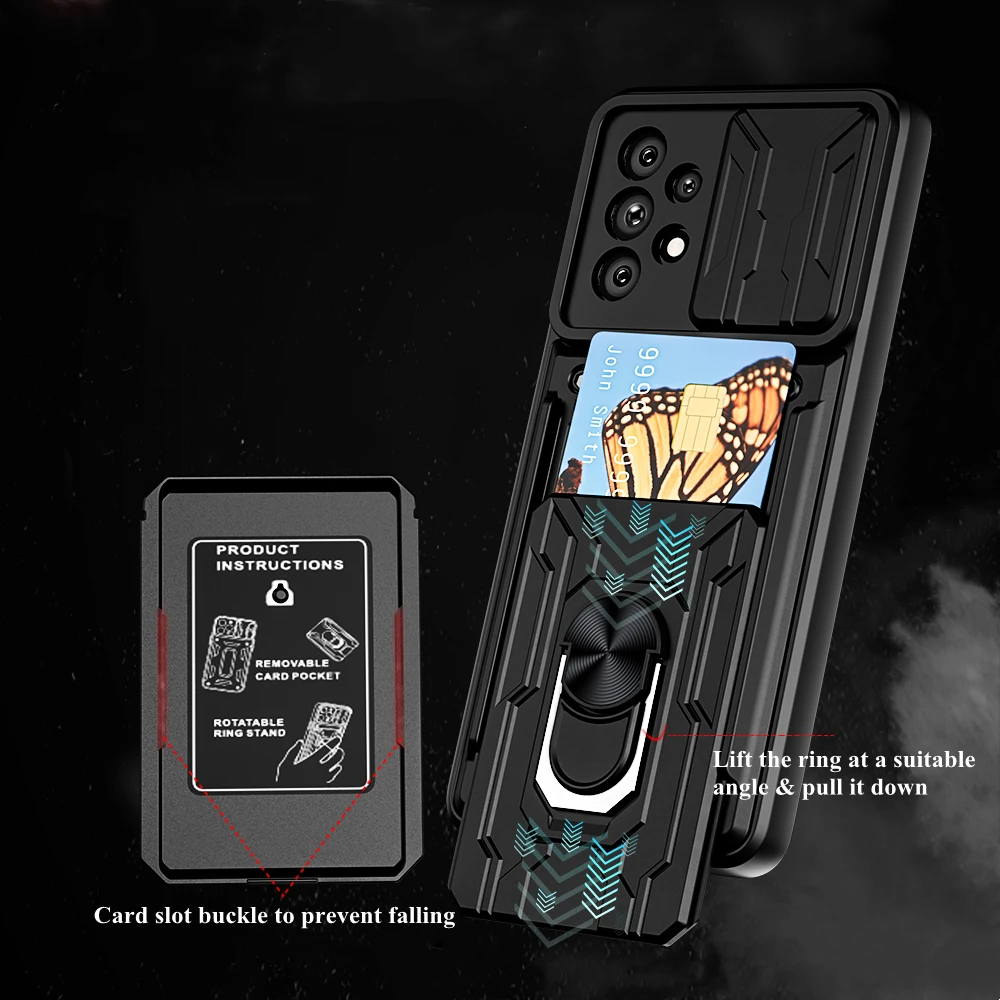 

Samsung A53 5G Shockproof Case For Galaxy A72 A52 A42 A33 A22 A12 Funda Card Bag Camera Protection Cover For Galaxy M32 M12 Capa