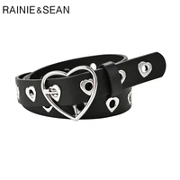 rainie sean heart buckle women belt hollow out ladies belt for trousers fashion buckle 2022 new brand black white ladies belt