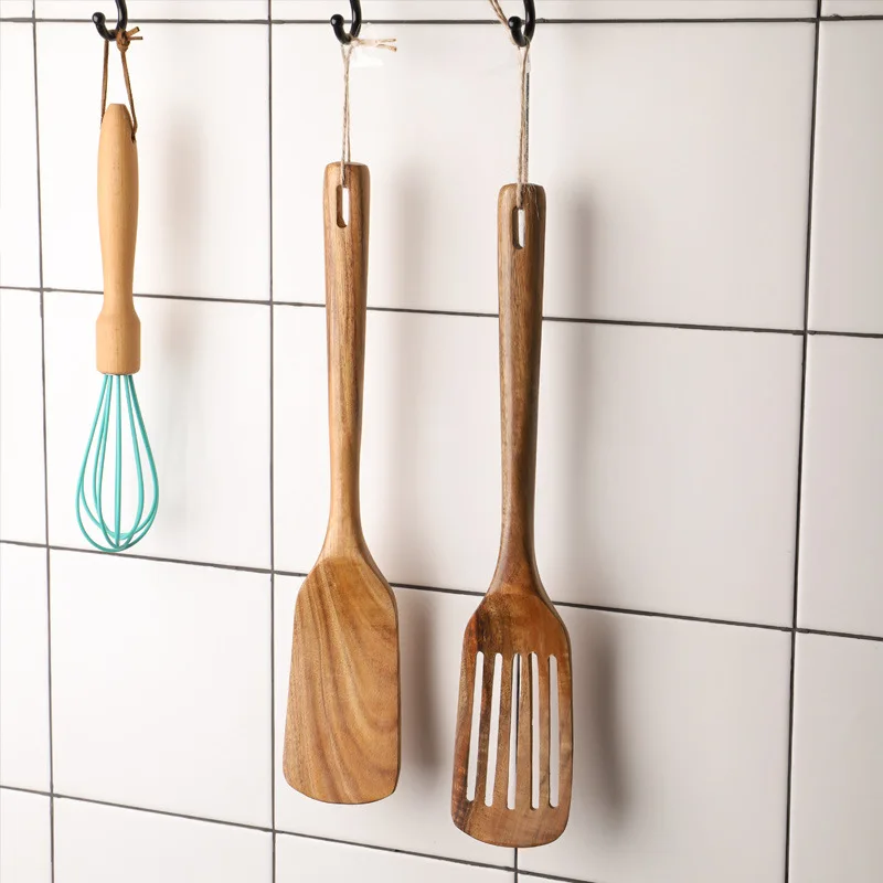 Тайский Тиковый деревянный Неокрашенный искусственный суп рисовая шпатель