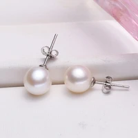 trendy women stud earrings round abs imitation pearls 925 silver plated 6 12mm simple ear jewelry mother wife girlfriend gift c1