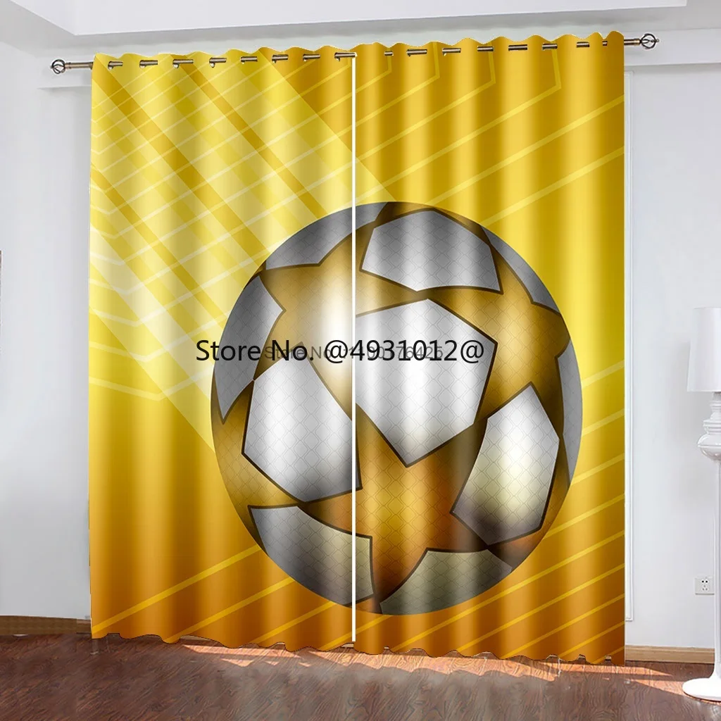 

Затемняющие шторы с футбольным принтом для мальчиков, пользовательские спортивные драпировки на окна для гостиной, спальни, домашний декор, детские подарки, 2023