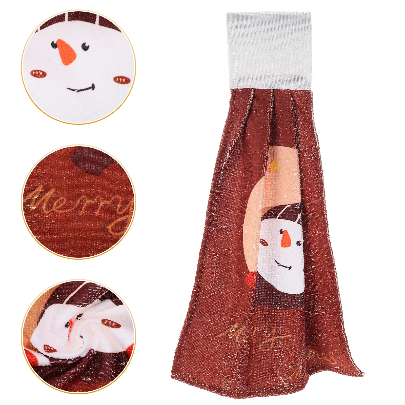 

Hand Towels Towel Kitchen Hangingchristmas Absorbent Cartoon Microfiber Tree Tie Dish Bath Fingertip Claus Holiday Water Santa