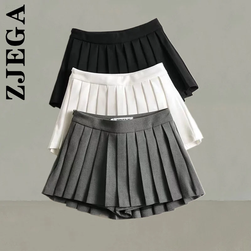 

Zjega New Pleated Women Skirt Hip Slim Women's Skirts A-line Skirt Stylish For Women High Waist All-Match Female Streetwear