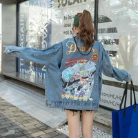 womens spring and autumn new heavy duty diamond studded sequins loose bf style fashion street denim jacket women