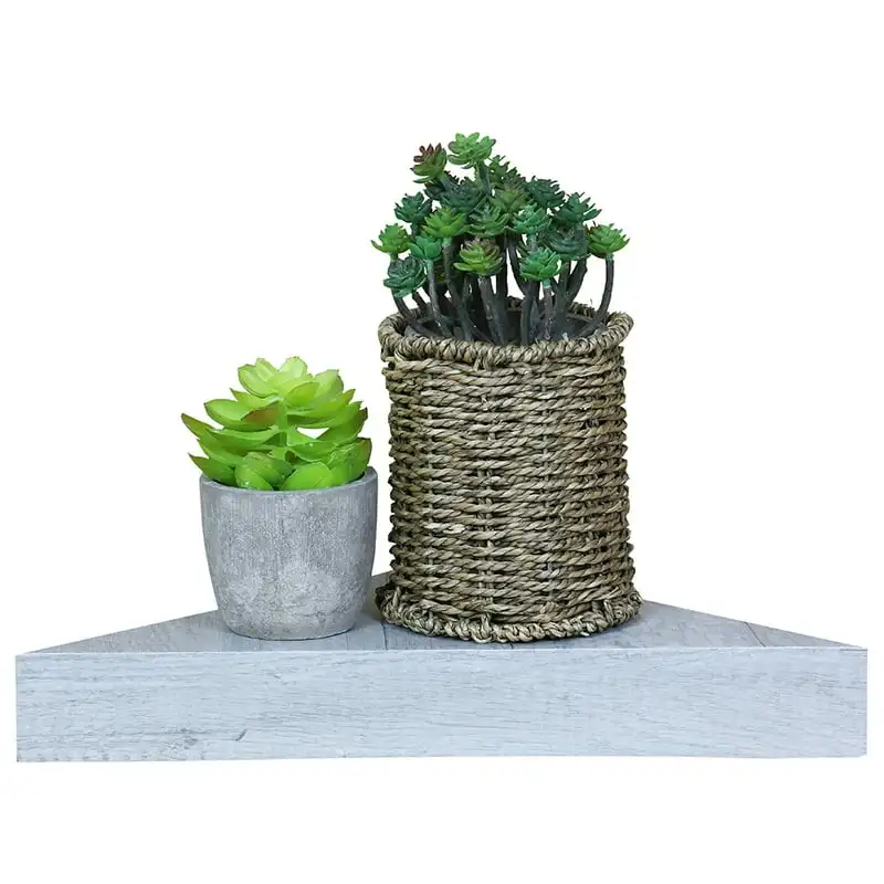 

Wood Corner Floating Shelve, 14.75 in x 7.5 in, Gray