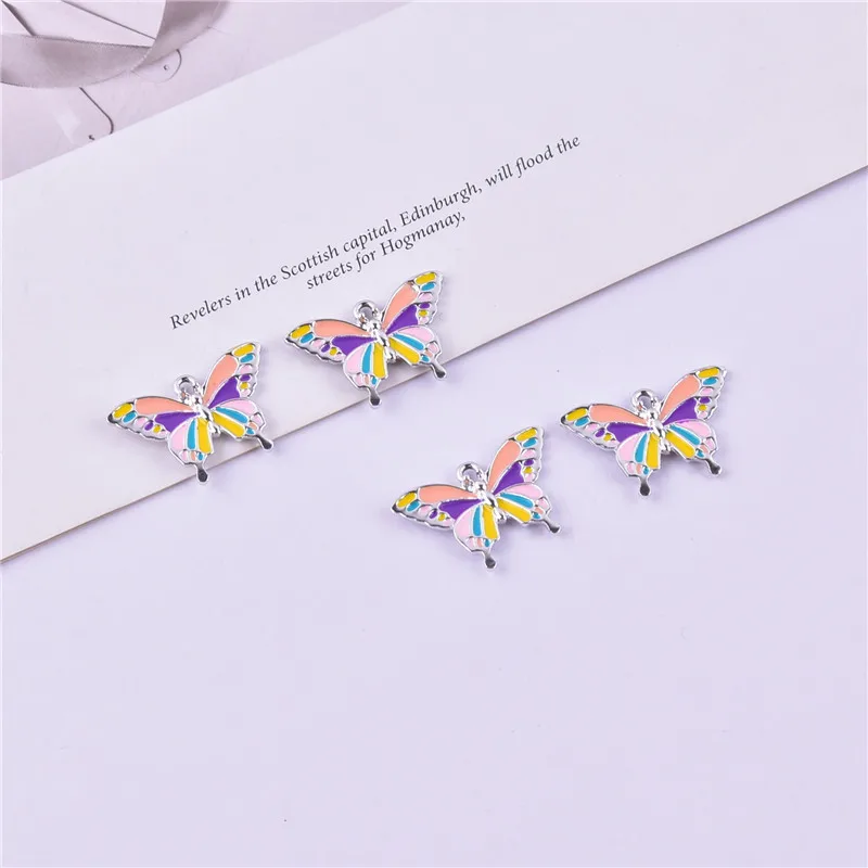 

10 шт., Модные металлические подвески в виде бабочек