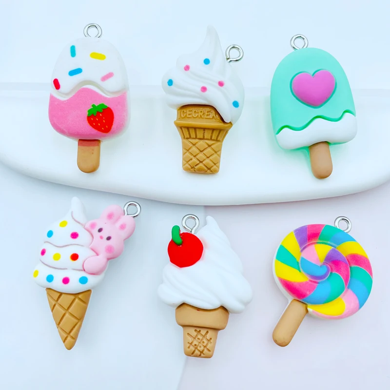 10 шт. новый милый мультяшный леденец свадебные подвески из смолы с плоским