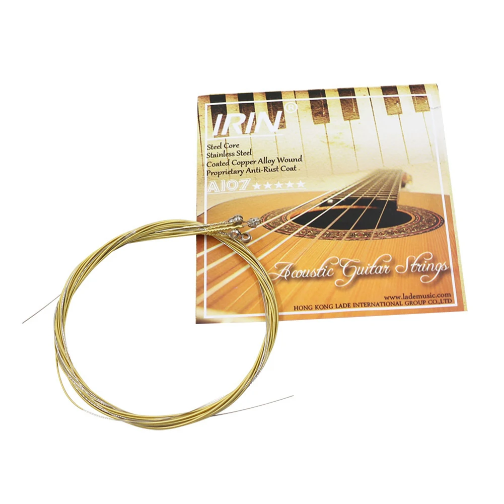 

6pcs/Set Acoustic Guitar String High Quality Brass Hexagonal Steel Core Strings 0.28/0.38 /0.61/0.81/1.07/1.32 Mm Guitar Strings