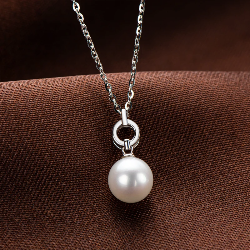 Колье женское из серебра 7 5 пробы с искусственным жемчугом 7-925 мм