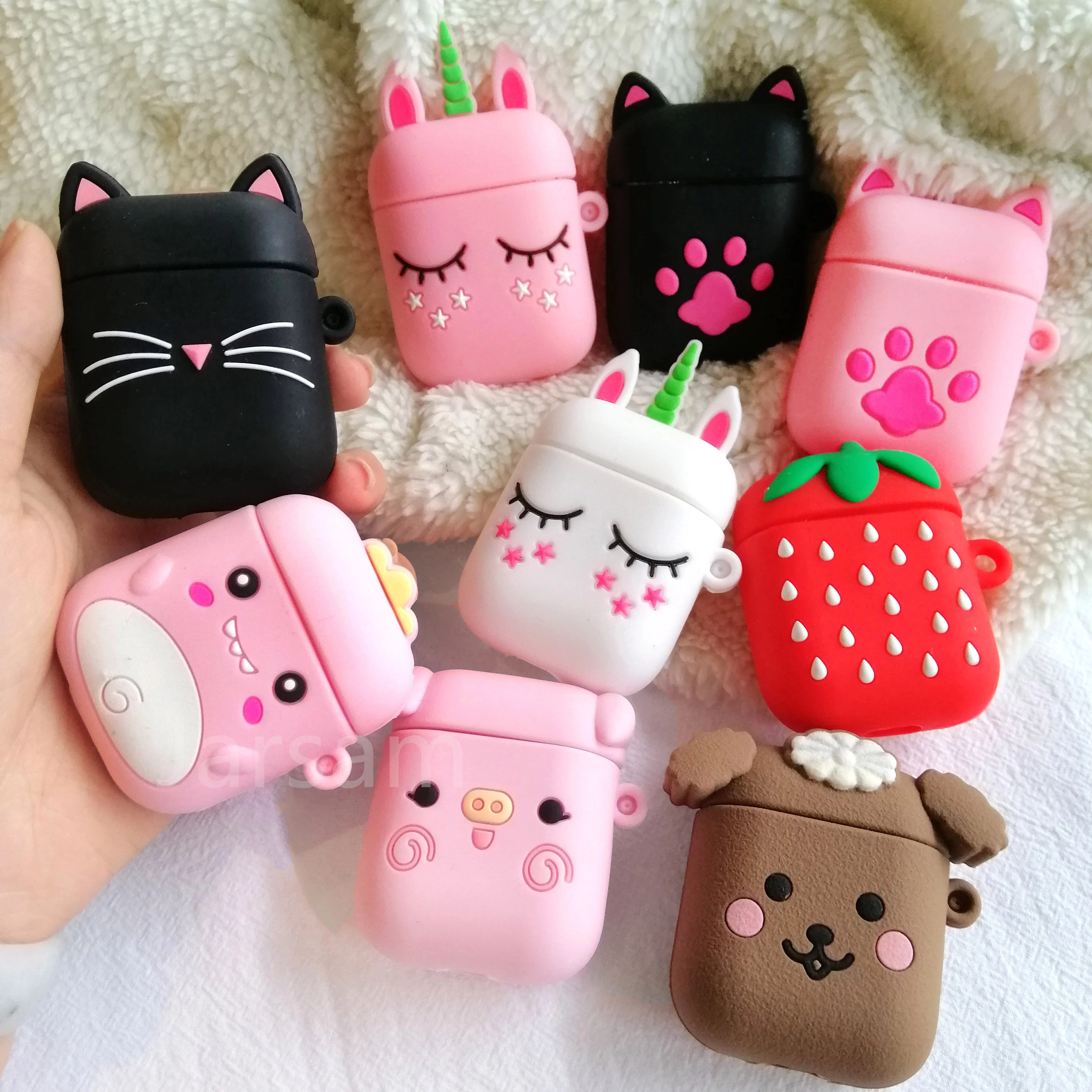 

For AirPods Case Cute Biscuits Earphone Cases For Airpods 2 Funny Protect Cover without Finger Ring Strap