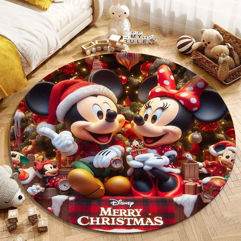 6 размеров круглый ковер с рисунком Микки и Минни из мультфильма